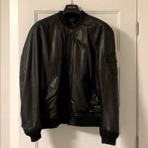 Men’s Diesel leather aviator jacket